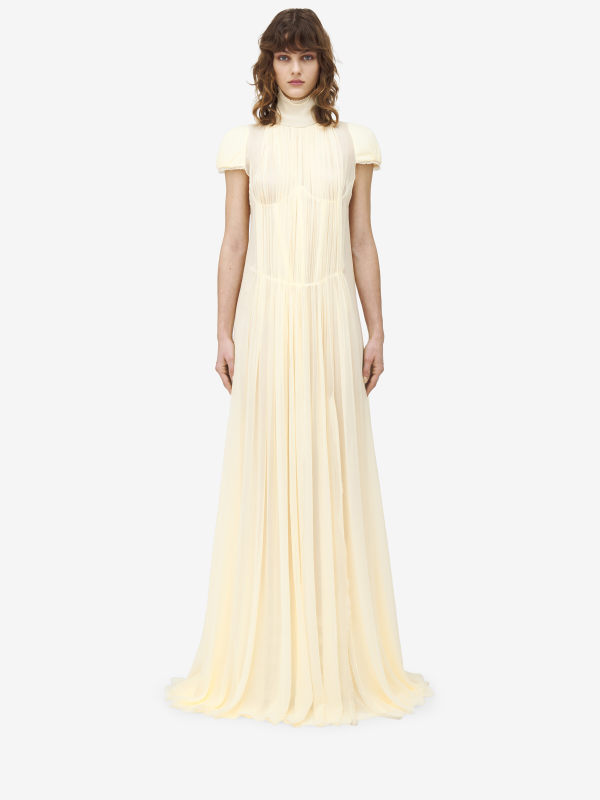 ALEXANDER MCQUEEN - Chiffon Pleated Dress - Item 821783QBADC7023
